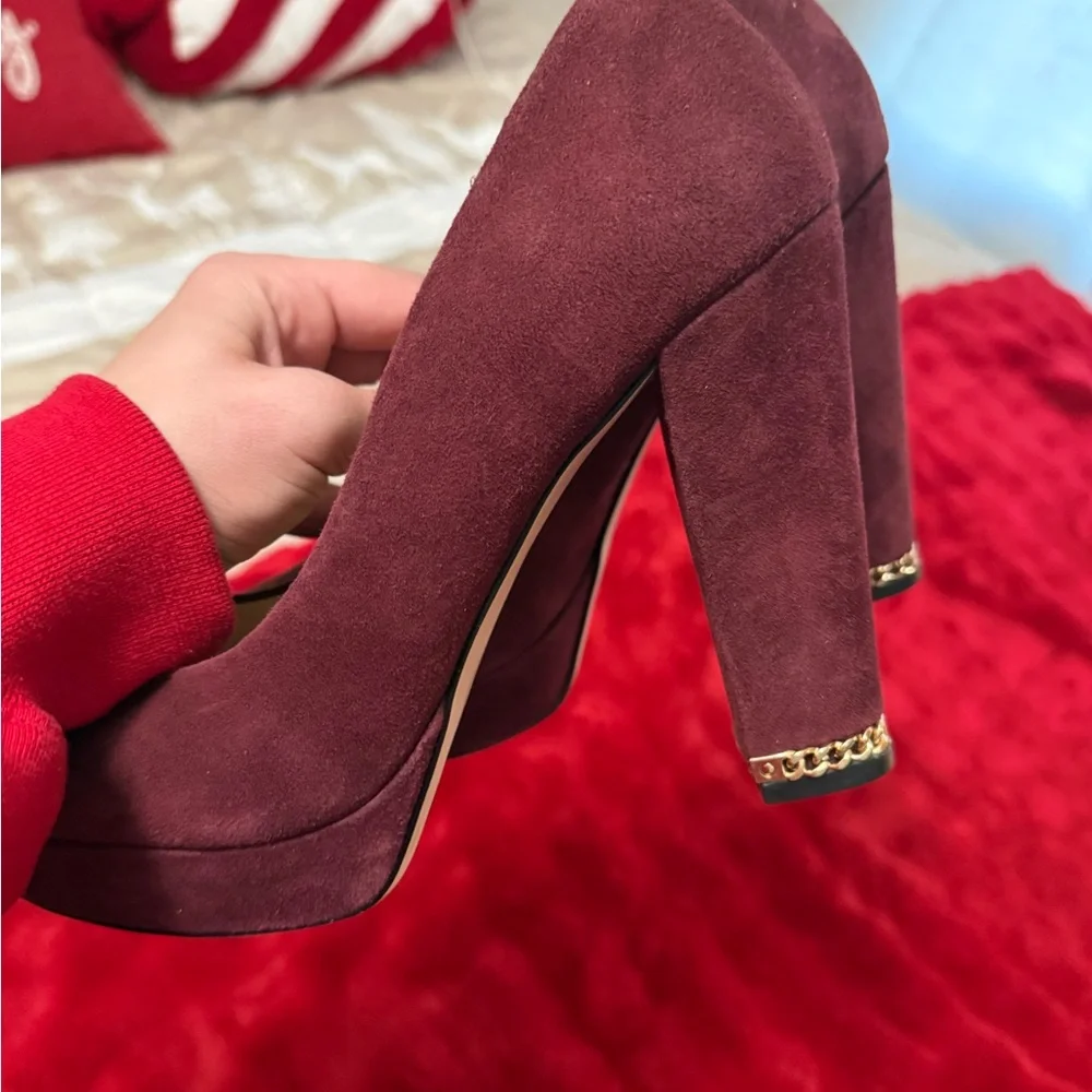 Elegant Suede Platform Heels - Purple Michael Kors Womens 9 1/2!! - Picture 9 of 10